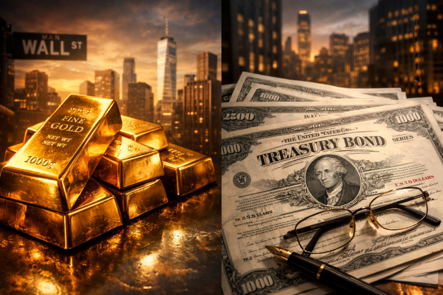 Gold vs 10-Year Treasury Bonds