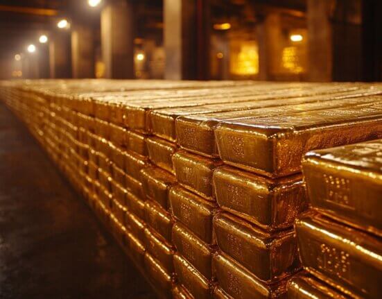 Central bank gold reserves and gold bars symbolizing record gold buying amid inflation and US dollar uncertainty