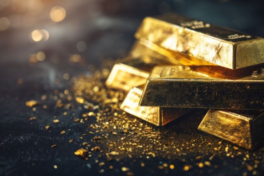 Stack of gold bars on dark background – physical gold bullion symbolizing wealth preservation, gold investment, and the timeless store of value throughout history